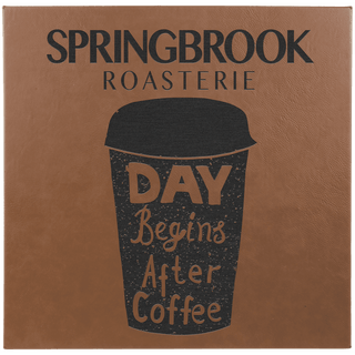 Dark Brown 14" x 14" Laserable Leatherette Wall Decor with Sawtooth Hanger
