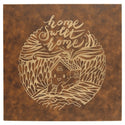 Rustic/Gold 14" x 14" Laserable Leatherette Wall Decor with Sawtooth Hanger