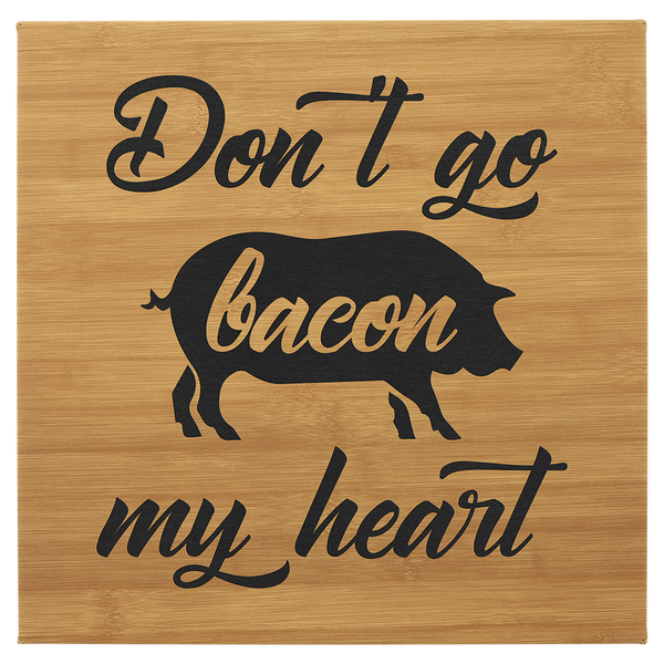Bamboo 14" x 14" Laserable Leatherette Wall Decor with Sawtooth Hanger