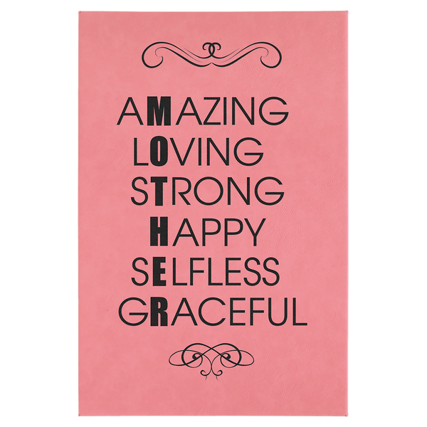 Pink 12" x 18" Laserable Leatherette Wall Decor with Sawtooth Hanger