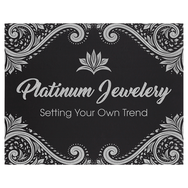 Black/Silver 12" x 18" Laserable Leatherette Wall Decor with Sawtooth Hanger
