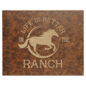 Rustic/Gold 12" x 18" Laserable Leatherette Wall Decor with Sawtooth Hanger