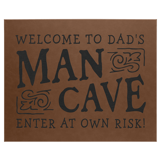 Dark Brown 16" x 20" Laserable Leatherette Wall Decor with Sawtooth Hanger
