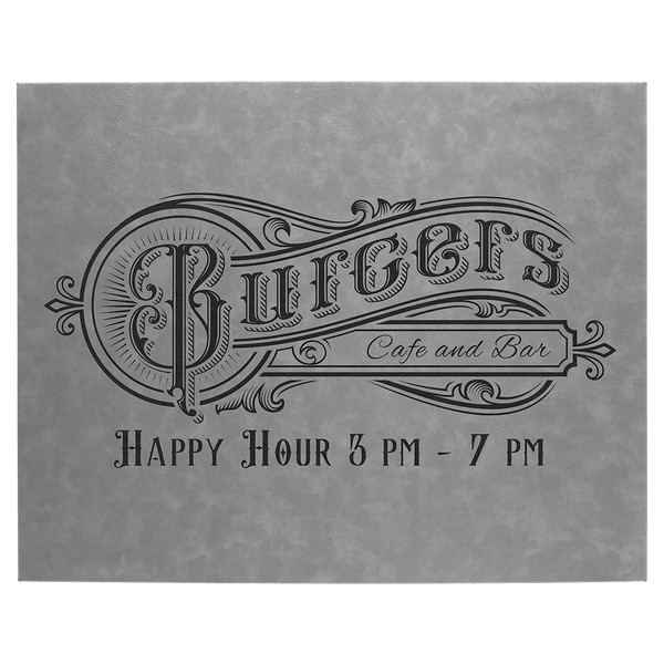 Gray 16" x 20" Laserable Leatherette Wall Decor with Sawtooth Hanger