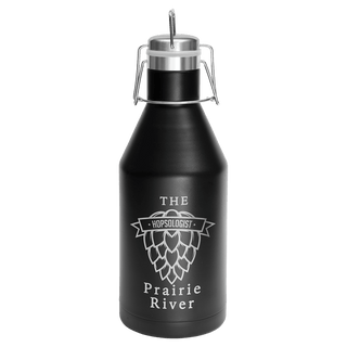 Polar Camel 64 oz. Black Vacuum Insulated Growler with Swing-Top Lid
