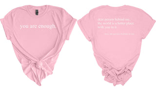 Buy light-pink You Are Enough Unisex Tee - Crawford County Suicide Prevention Coalition