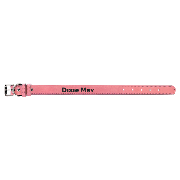 Pink Small 15" x 3/4" Laserable Leatherette Dog Collar
