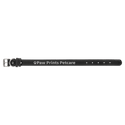 Black/Silver Medium 19" x 1" Laserable Leatherette Dog Collar