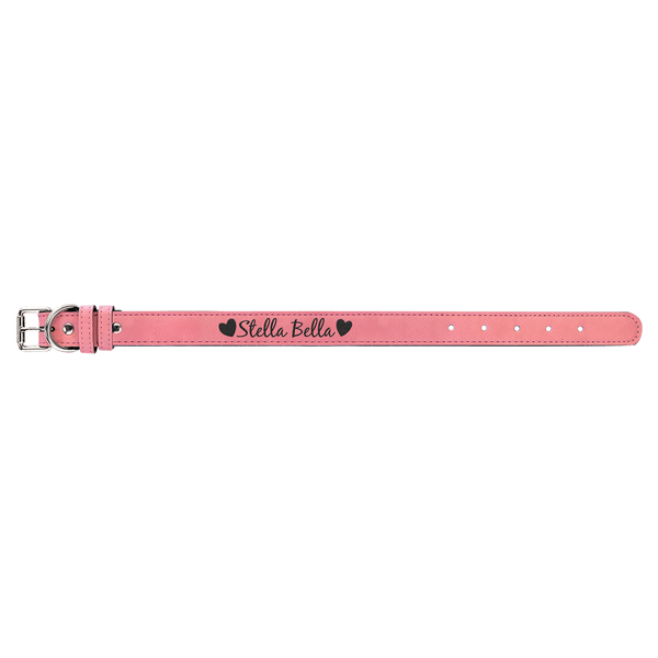 Pink Medium 19" x 1" Laserable Leatherette Dog Collar