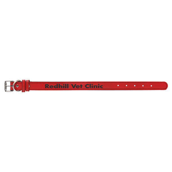 Red Medium 19" x 1" Laserable Leatherette Dog Collar