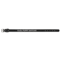 Black/Silver Large 23" x 1" Laserable Leatherette Dog Collar