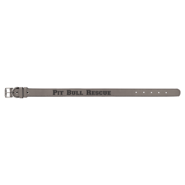 Gray Large 23" x 1" Laserable Leatherette Dog Collar