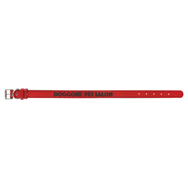 Red Large 23" x 1" Laserable Leatherette Dog Collar