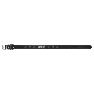 Black/Silver Extra Large 27" x 1 1/4" Laserable Leatherette Dog Collar