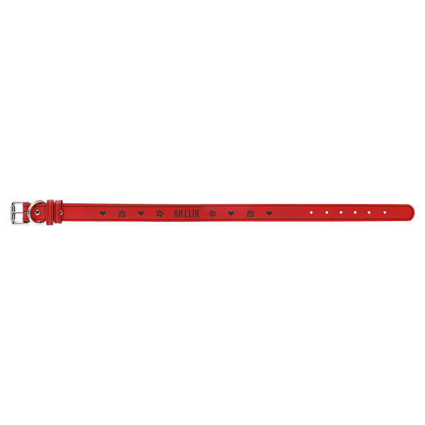 Red Extra Large 27" x 1 1/4" Laserable Leatherette Dog Collar