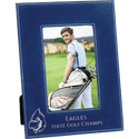 Blue/Silver 4" x 6" Laserable Leatherette Photo Frame