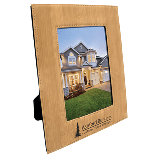 5" x 7" Bamboo Laserable Leatherette Photo Frame