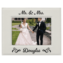 White 5" x 7" Laserable Leatherette Photo Frame
