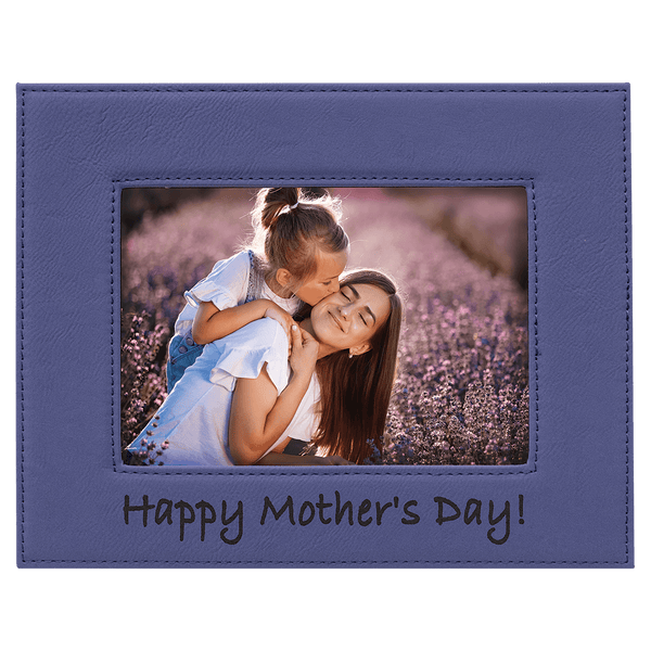 Purple 5" x 7" Laserable Leatherette Photo Frame