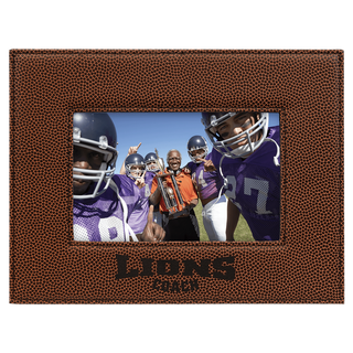 4" x 6" Football Laserable Leatherette Photo Frame
