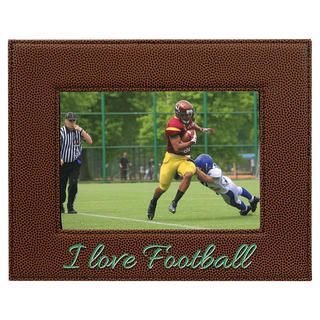 5" x 7" Football Laserable Leatherette Photo Frame