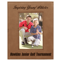 Dark Brown 4" x 6" Laserable Leatherette Photo Frame