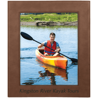 Dark Brown 8" x 10" Laserable Leatherette Photo Frame