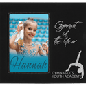 Black/Silver 5" x 7" Leatherette Photo Frame with 4 1/4" x 8 7/8" Engraving Area