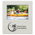White 5" x 7" Leatherette Photo Frame with 4 1/4" x 8 7/8" Engraving Area