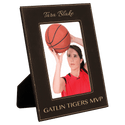 Black/Gold 5" x 7" Laserable Leatherette Photo Frame