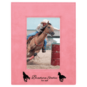 Pink 4" x 6" Laserable Leatherette Photo Frame