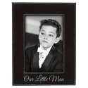 Black/Silver 4" x 6" Laserable Leatherette Photo Frame