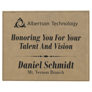 Light Brown 10 1/2" x 13" Laserable Leatherette Plaque