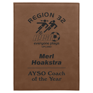 Dark Brown 9" x 12" Laserable Leatherette Plaque