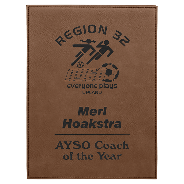 Dark Brown 9" x 12" Laserable Leatherette Plaque