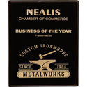 Black/Gold 10 1/2" x 13" Laserable Leatherette Plaque