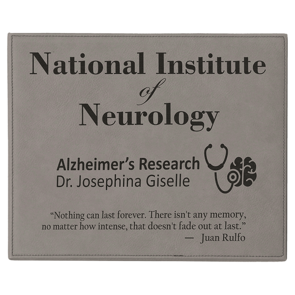 Gray 9" x 12" Laserable Leatherette Plaque