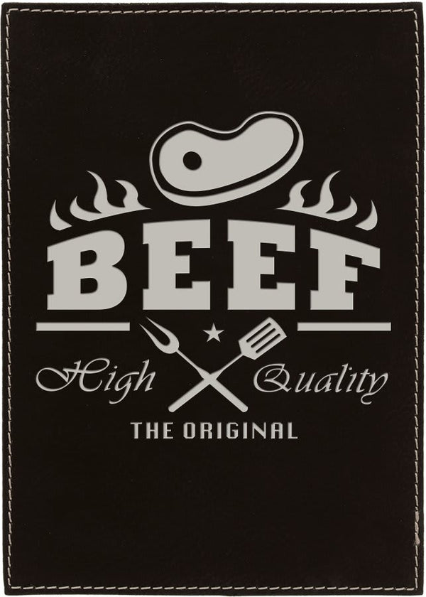 Black/Silver 8" x 10" Laserable Leatherette Plaque