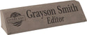 Gray 8 1/2" Laserable Leatherette Desk Wedge