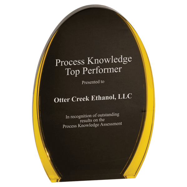 Black/Gold 8"/ Luminary Oval Acrylic