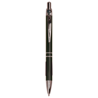 Black with Silver Trim Laserable Pen with Gripper