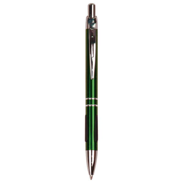 Green with Silver Trim Laserable Pen with Gripper
