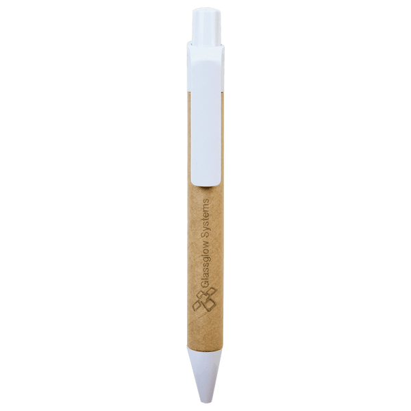 White Recycled Paper Pen with Trim
