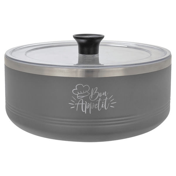Gray Polar Camel 3 Quart Serving Bowl with Lid