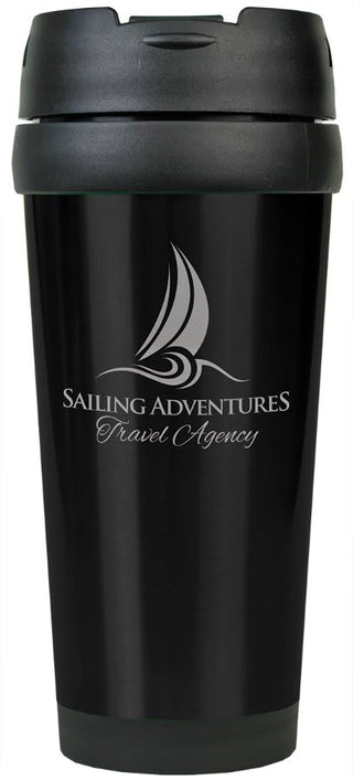 Black Laserable Stainless Steel 16 oz. Travel Mug without Handle