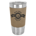 Light Brown Polar Camel 20 oz. Laserable Leatherette Tumbler with Clear Lid