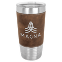 Rustic/Silver Polar Camel 20 oz. Laserable Leatherette Tumbler with Clear Lid