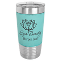 Teal Polar Camel 20 oz. Laserable Leatherette Tumbler with Clear Lid