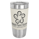 White Black Polar Camel 20 oz. Laserable Leatherette Tumbler with Clear Lid