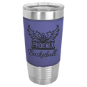 Purple Black Polar Camel 20 oz. Laserable Leatherette Tumbler with Clear Lid